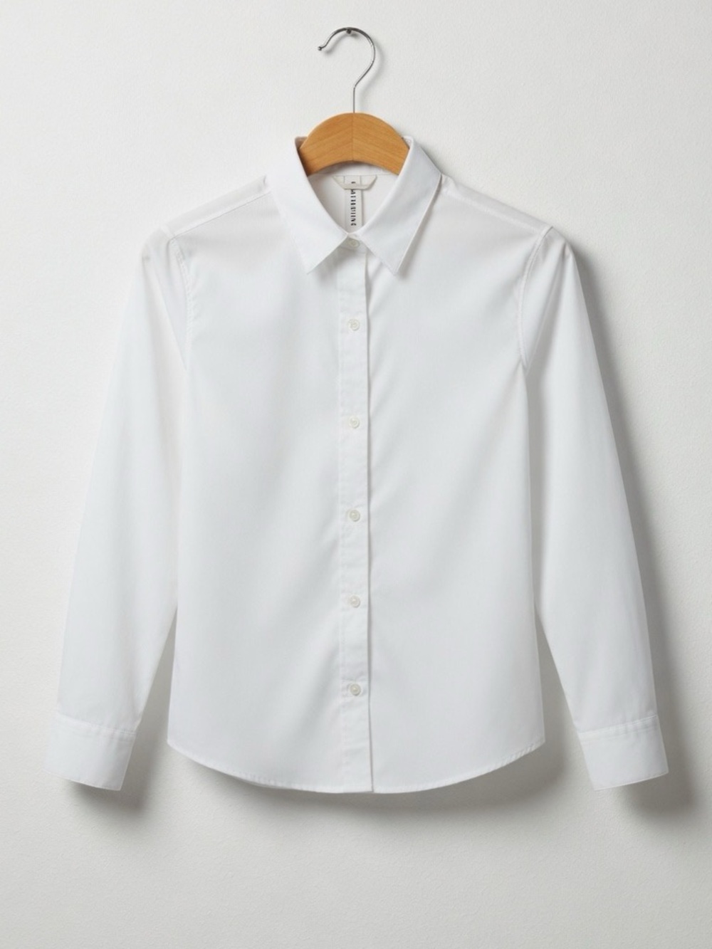 Athleta Crisp White Fitted Button-Up Long Sleeve Collared Longline Blouse NWOT